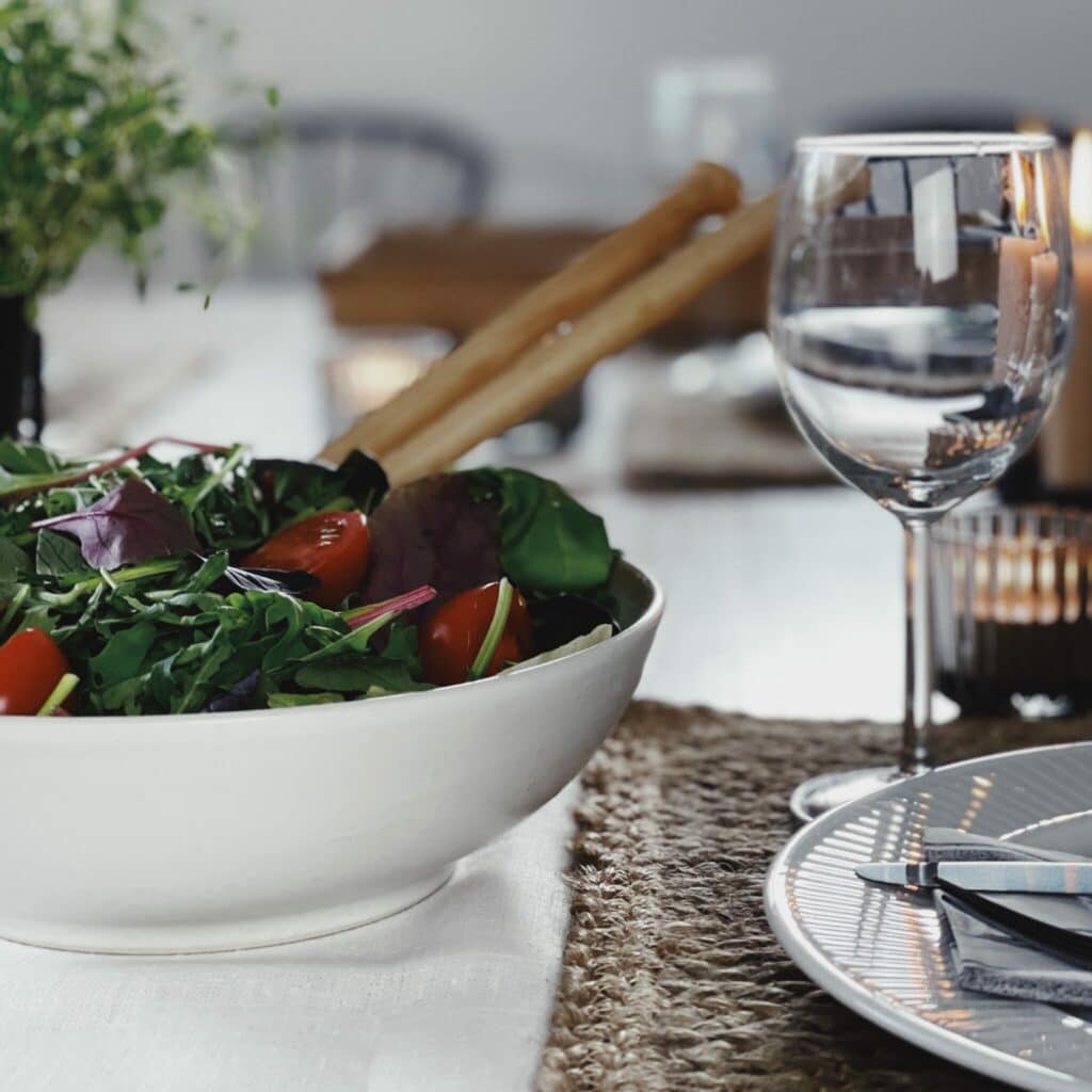 Ceramic bowl by Bitz for a midsummer style salad