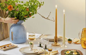 Easter table setting in Scandinavian home
