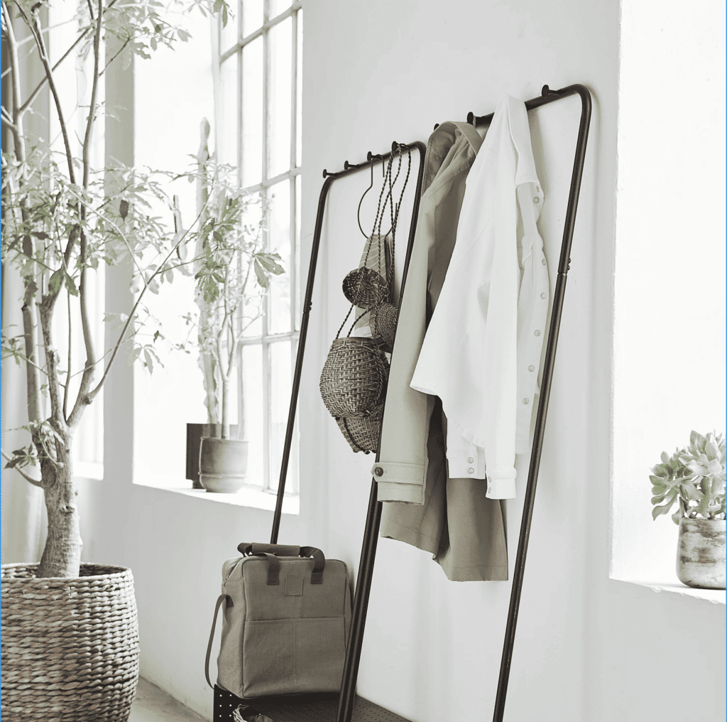 An entryway from a Scandinavian home: Clean lines, natural light and nature intertwine